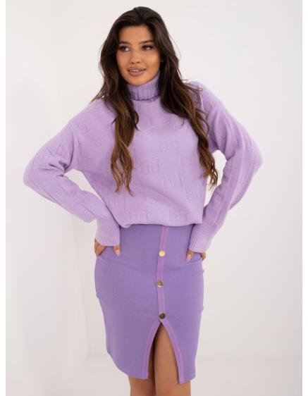 Fuchsiový svetr s odhalenými rameny a pružnými lemy