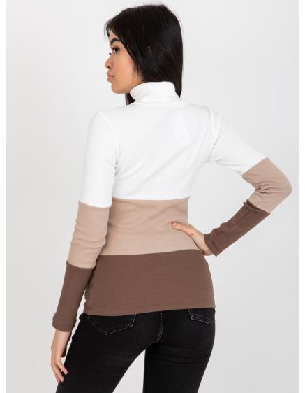 Ecru klasszikus pulóver viszkózzal