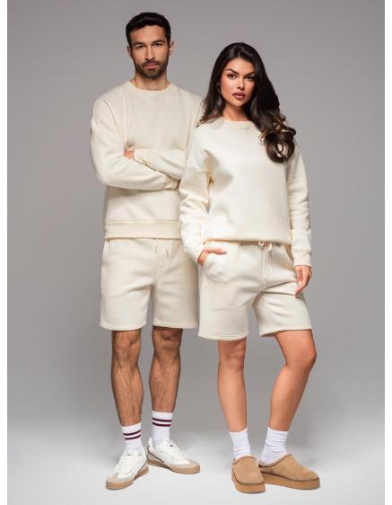 UNISEX mikina + šortky – krémová V2 Z108