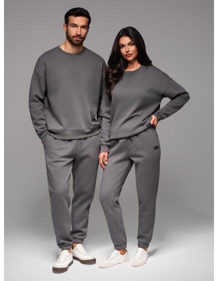 UNISEX souprava tepláková souprava ve stylu athleisure s kalhotami a mikinou - šedá V18 Z109