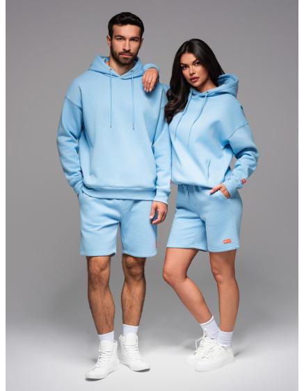 UNISEX kapucnis pulóver + sportrövidnadrág – kék V8 Z110