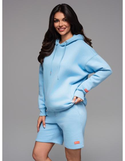 UNISEX kapucnis pulóver + sportrövidnadrág – kék V8 Z110