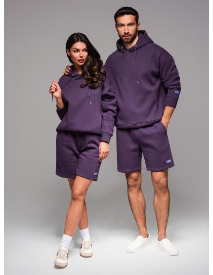 UNISEX kapucnis pulóver + sportrövidnadrág – lila V13 Z110