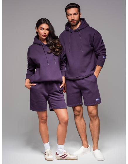 UNISEX kapucnis pulóver + sportrövidnadrág – lila V13 Z110