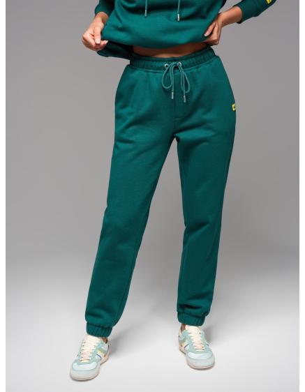 UNISEX mikina s kapucí + kalhoty se stahovací šňůrkou ve sportovním stylu – tmavě zelená V17 Z111