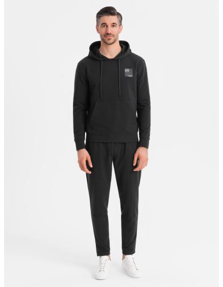 Pánská mikina s kapucí + tepláky – černá V1 Z107