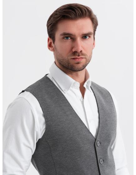 Elegantní pánská souprava vesta + kraťasy - grafitová V3 Z112