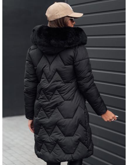Dámská zimní bunda VEONI dlouhá prošívaná s kapucí černá