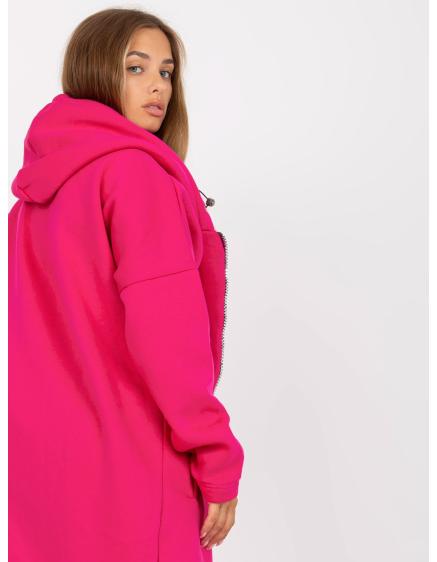 Fukszia színű alap pulóver kapucnival Tina RUE PARIS