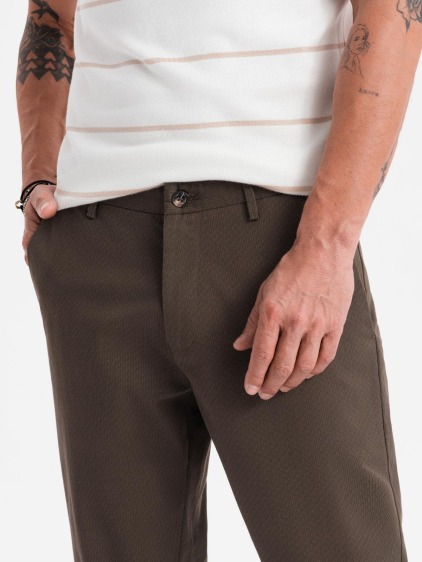 Férfi regular fit chino nadrág, barna – fotografie produktu 2