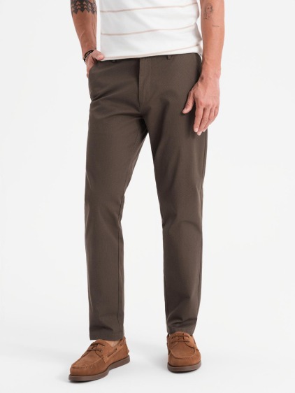Férfi regular fit chino nadrág, barna – fotografie produktu 4