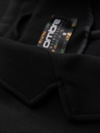 Pánské elegantní slim fit pletené sako s klopami, černé – fotografie produktu 11