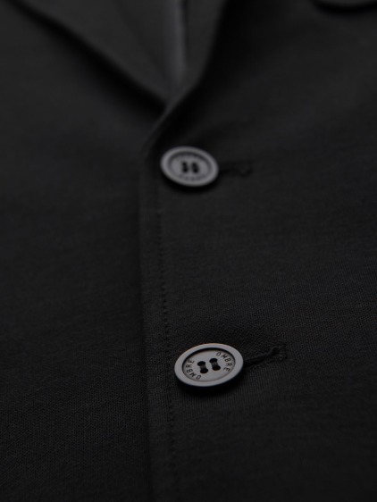 Pánské elegantní slim fit pletené sako s klopami, černé – fotografie produktu 8
