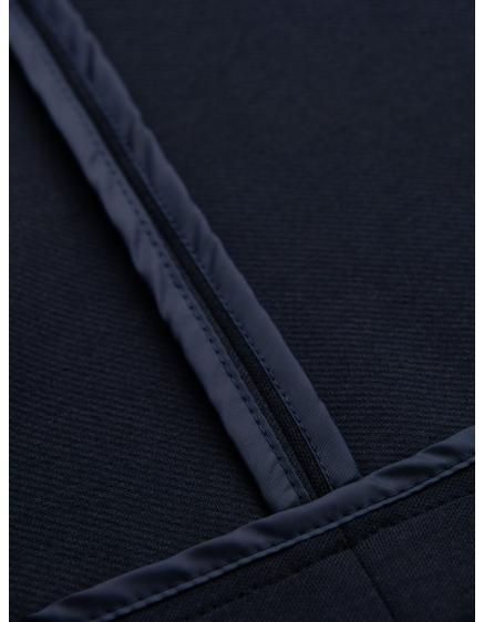 Pánské elegantní slim fit pletené sako s klopami, námořnická modrá – fotografie produktu 12