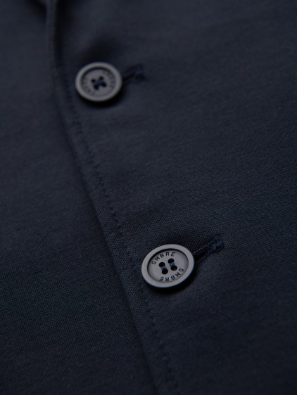 Pánské elegantní slim fit pletené sako s klopami, námořnická modrá – fotografie produktu 7