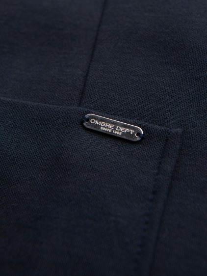 Pánské elegantní slim fit pletené sako s klopami, námořnická modrá – fotografie produktu 8
