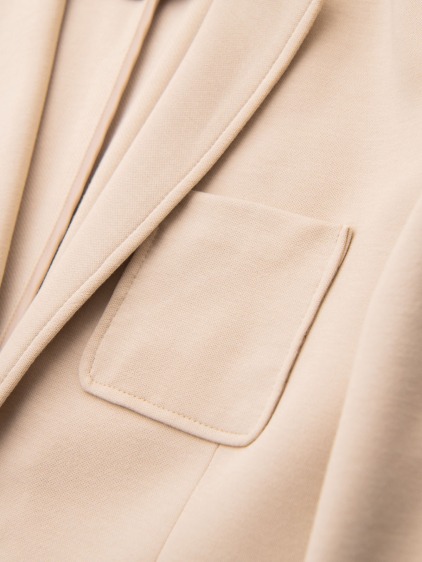 Pánské elegantní slim fit pletené sako s klopami, béžové – fotografie produktu 10