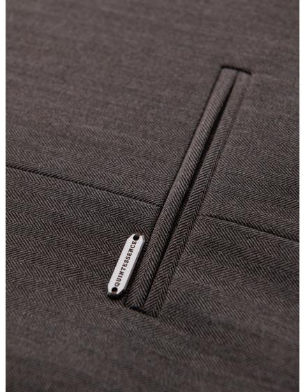 Férfi elegáns slim fit mellény halszálkamintával, sötétszürke – fotografie produktu 7