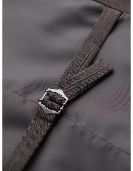 Férfi elegáns slim fit mellény halszálkamintával, sötétszürke – fotografie produktu 8