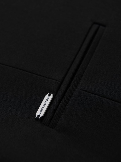 Férfi elegáns slim fit mellény halszálkamintával, fekete – fotografie produktu 7