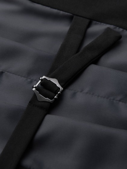 Férfi elegáns slim fit mellény halszálkamintával, fekete – fotografie produktu 8