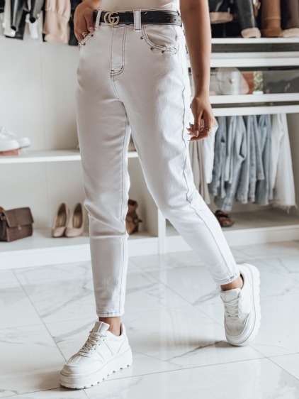 Dámske džínsy LIKEMELOO mom fit biele