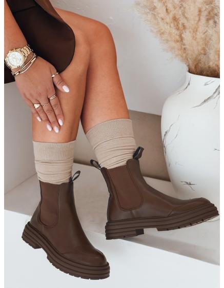 Dámské kotníkové boty LUXIBOOTS na platformě hnědé