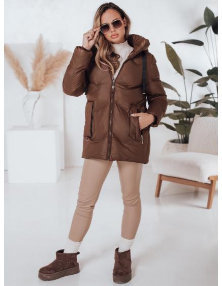 Dámská zimní bunda SALVONA hnědá prošívaná