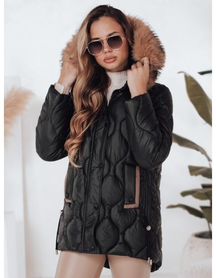 Dámska zimná bunda LUMORE s kapucňou, čierna