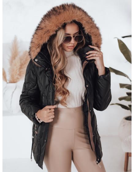 Dámska zimná bunda LUMORE s kapucňou, čierna