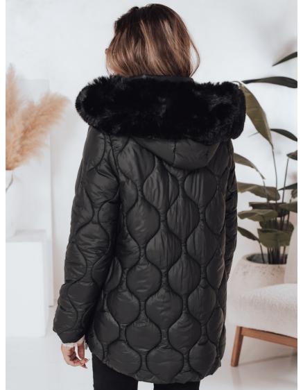 Dámska zimná prešívaná bunda LUMORE s kapucňou čierna