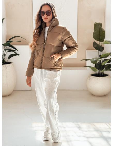 Dámska prešívaná zimná bunda LAROSE tmavo béžová