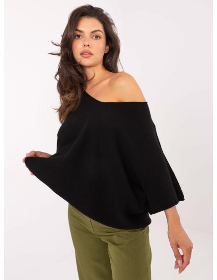 Černý klasický svetr s pružnými lemy