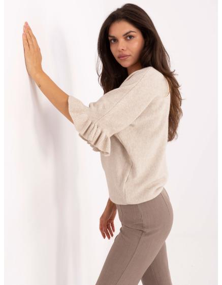 Modro-pistáciový oversized pruhovaný sveter