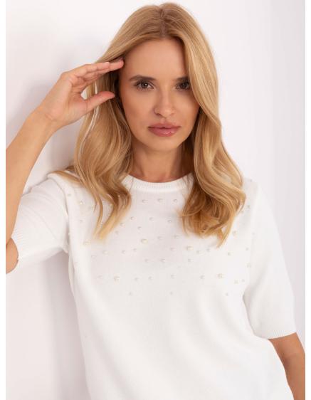 Bežový klasický sveter s výstrihom do V