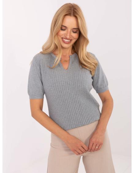 Červený dámsky sveter s výstrihom do V