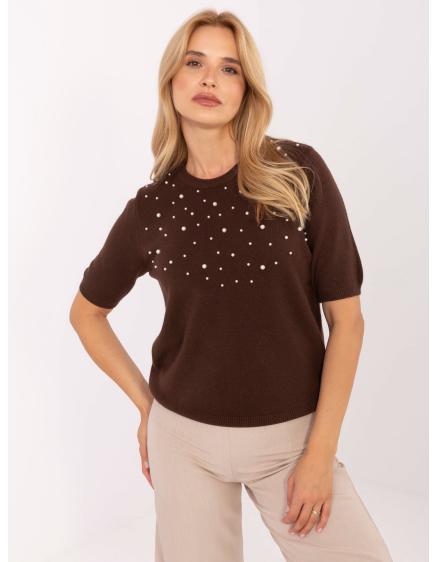 Ekru klasický sveter s viskózou