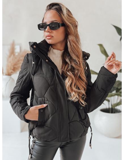 Dámská zimní bunda LOVEWARM krátká prošívaná s kapucí černá