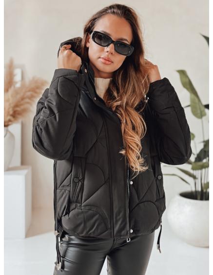 Dámská zimní bunda LOVEWARM krátká prošívaná s kapucí černá