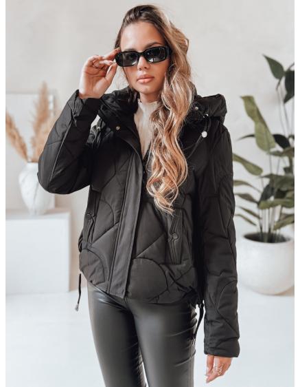 Dámská zimní bunda LOVEWARM krátká prošívaná s kapucí černá