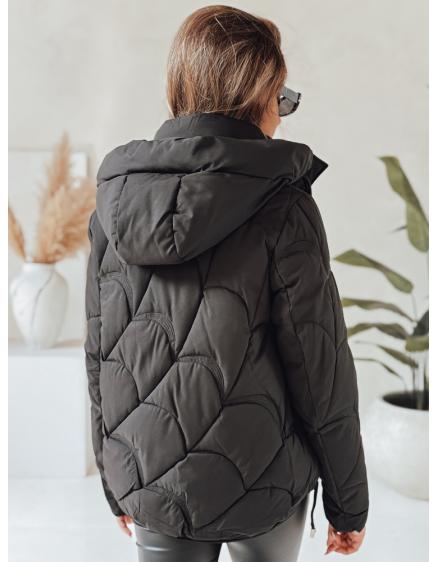 Dámská zimní bunda LOVEWARM krátká prošívaná s kapucí černá