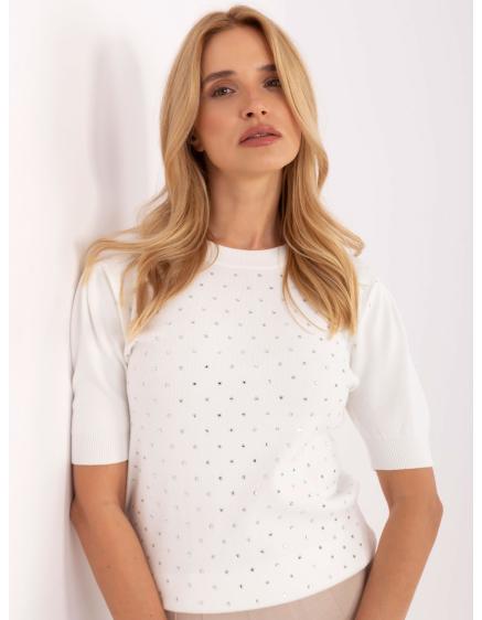 Ecru dámsky sveter s viskózovou zmesou