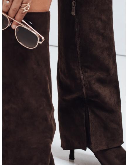 Női szarvasbőr cipő széles felsőrésszel, barna