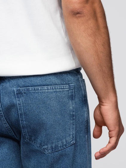 Pánské carrot fit džínové jogger kalhoty s potrhanými detaily, modré – fotografie produktu 6