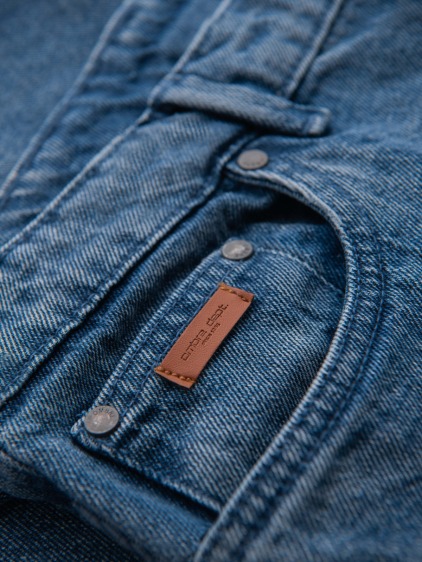 Pánské carrot fit džínové jogger kalhoty s potrhanými detaily, modré – fotografie produktu 8