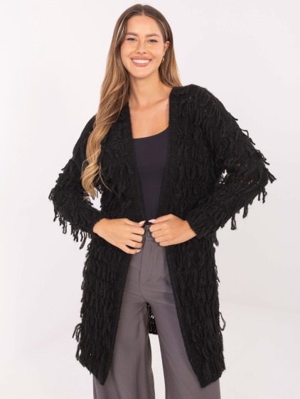 Černý dámský kardigan ve stylu boho RUE PARIS