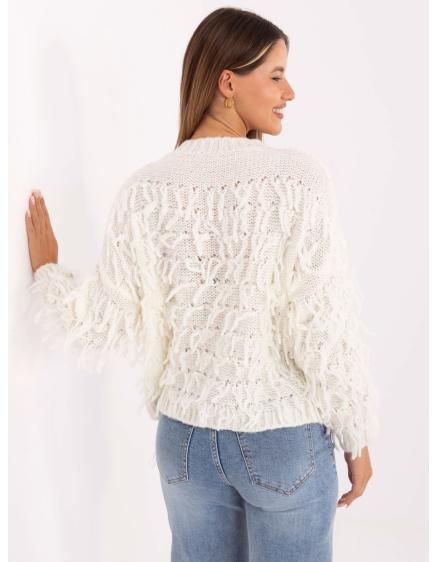 Ecru női boho pulóverek gyapjúval RUE PARIS