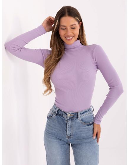 Lila testhezálló alapblúz rolós nyakkal Elisee RUE PARIS