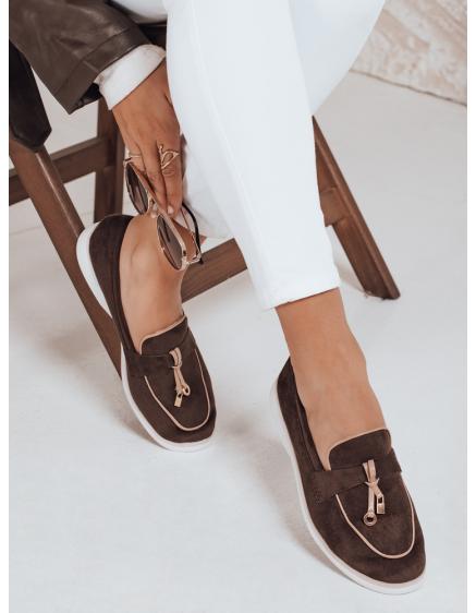 Dámské mokasíny ze semiše, hnědé