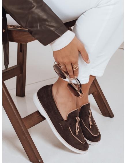 Dámské mokasíny ze semiše, hnědé